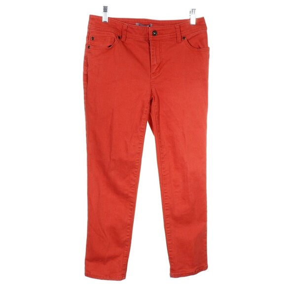Chicos Jeans Size 0 So Skinny Ankle 5 Pocket Deep Coral Burnt Orange Stretchy - Picture 1 of 8